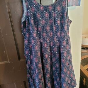Torrid Blue and Red Patterned Dress